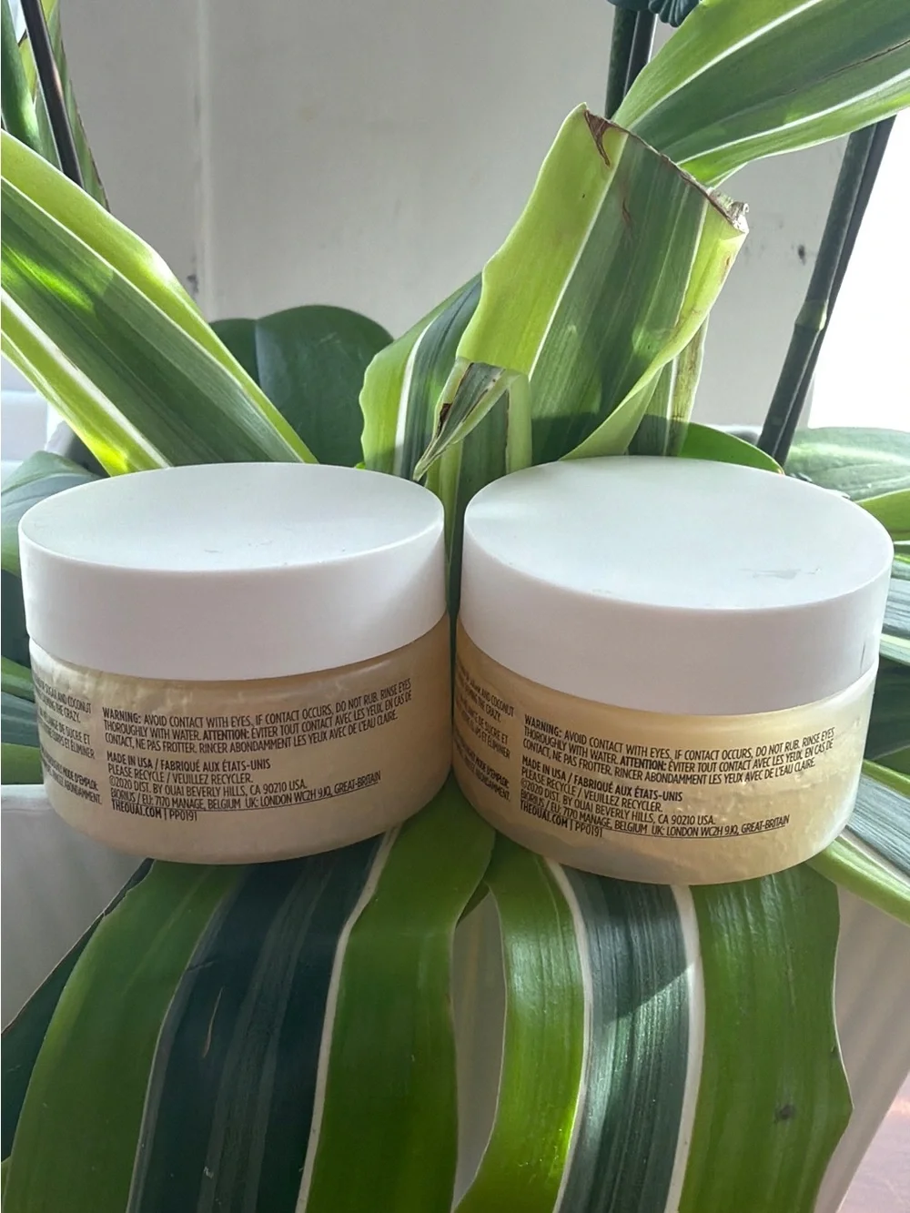 OUAI Scalp & Body Scrub Pair - White Lids with Yellow Jars